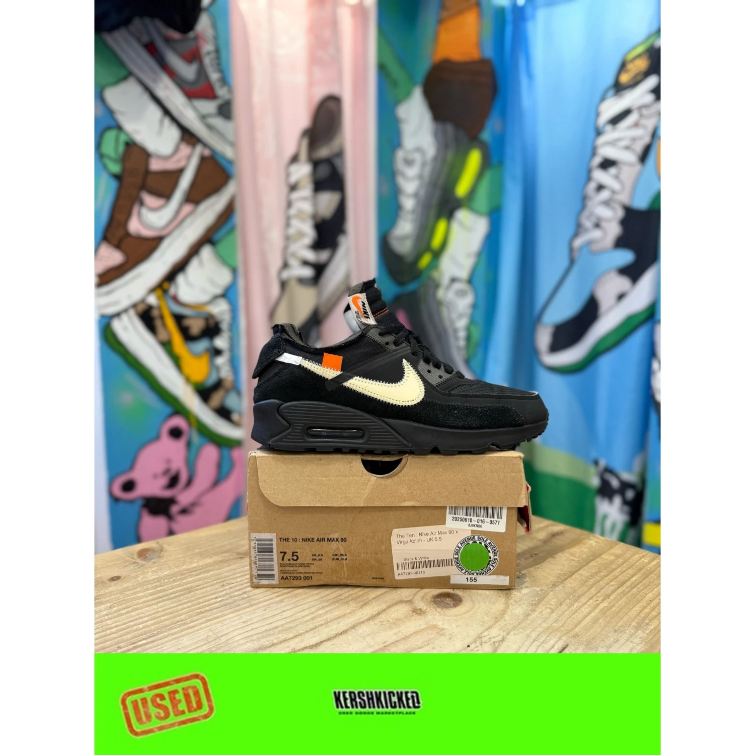 Nike Air Max 90 Off White Black UK6.5