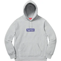 Supreme Bandana Box Logo Hooded Sweatshirt - Heather Grey