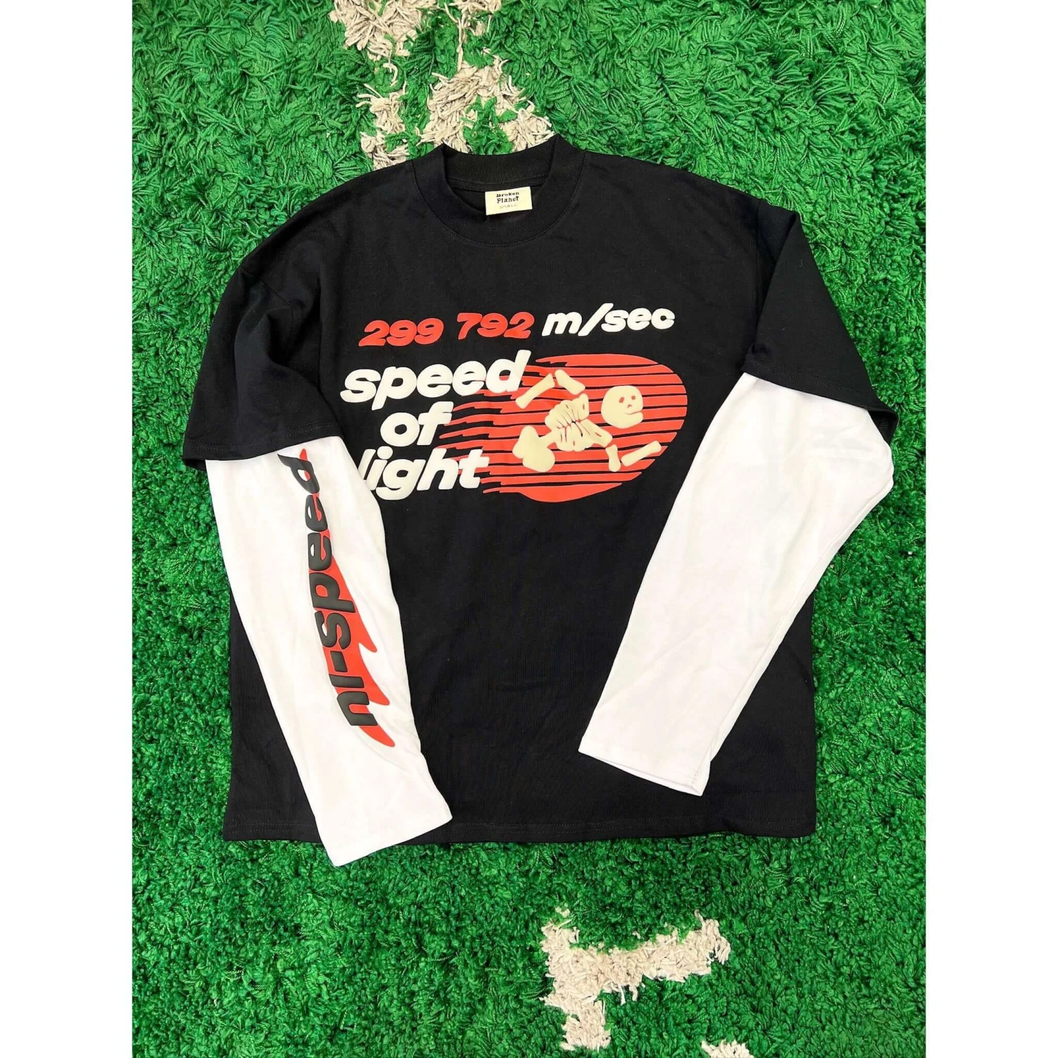 Broken Planet Market Speed Of Light L/S T-Shirt Midnight Black - Image 2