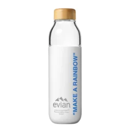 Off-White EVIAN BY VIRGIL ABLOH X SOMA Rainbow Inside Refillable Glass Water Bottle White/Light Blue