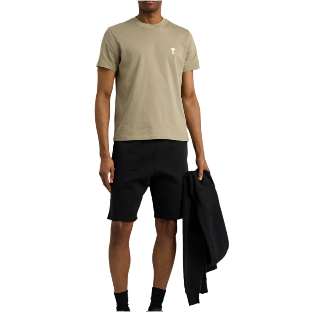 Ami Paris Ami De Coeur T-shirt Khaki - Image 3