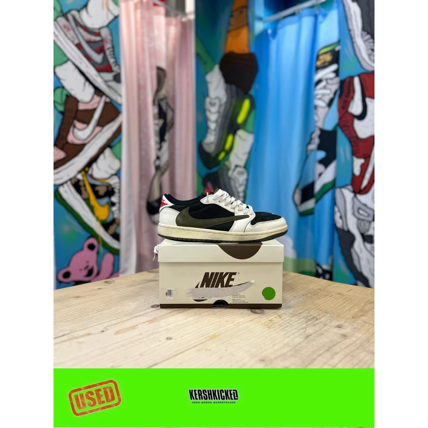 Nike Air Jordan 1 Travis Scott Olive UK 7