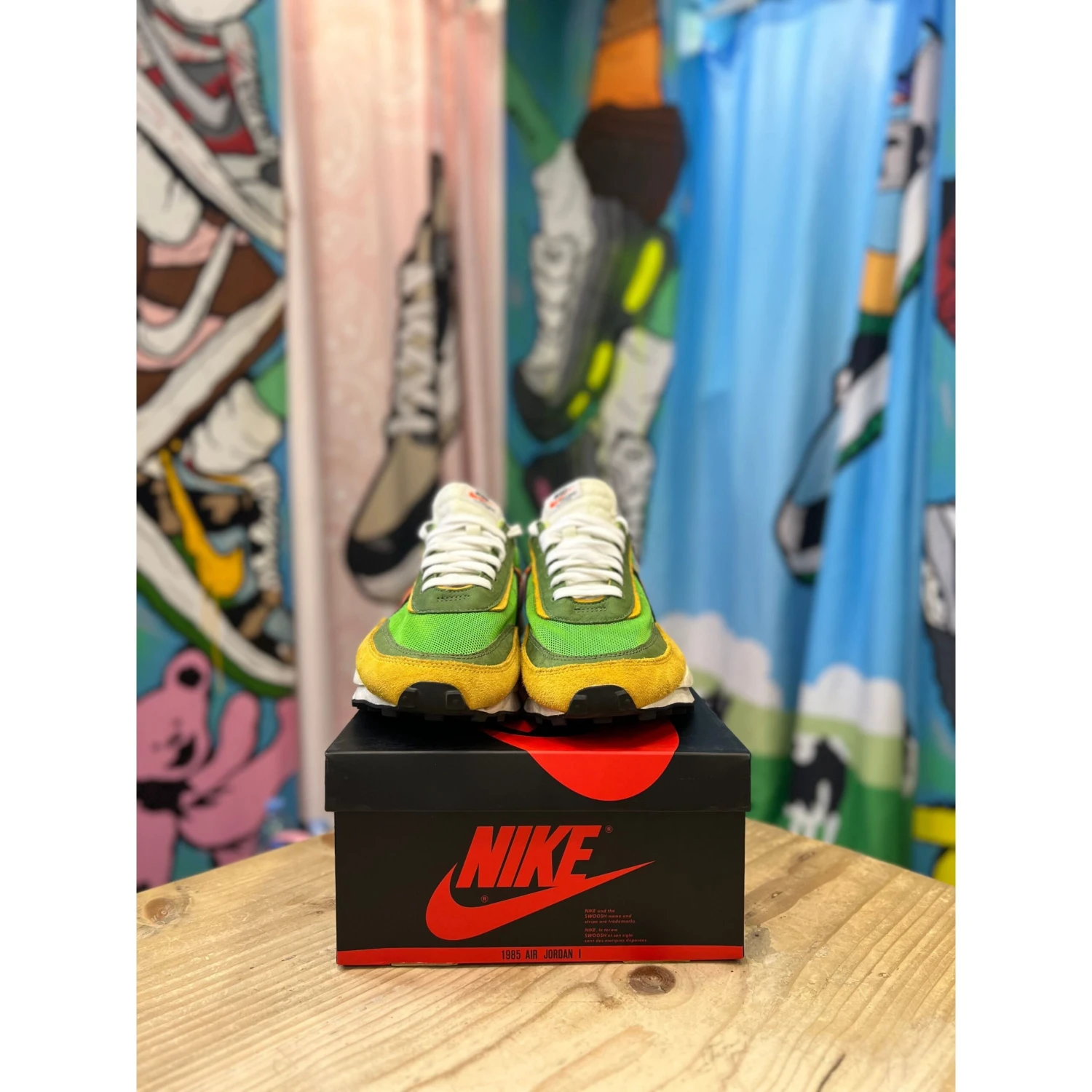 Nike Sacai LDWaffle Gusto Green UK10.5 - Image 2