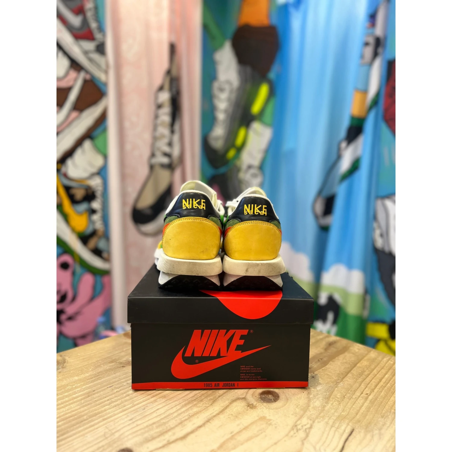 Nike Sacai LDWaffle Gusto Green UK10.5 - Image 4