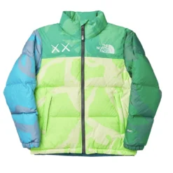 KAWS X The North Face Retro 1996 Nuptse Jacket Safety Green