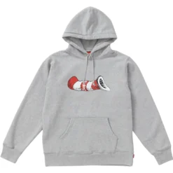 Supreme Cat In The Hat Hooded Sweatshirt Heather Grey