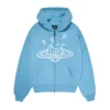 Broken Planet Zip-Up Hoodie Light Blue