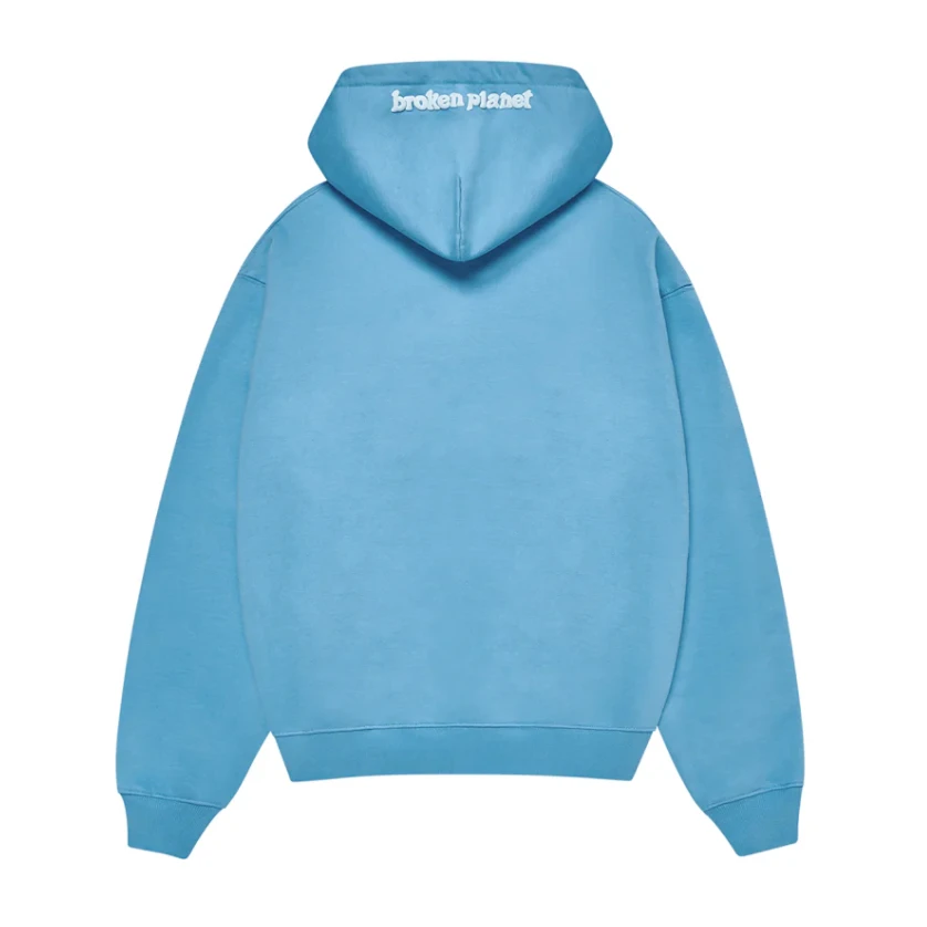 Broken Planet Zip-Up Hoodie Light Blue - Image 2