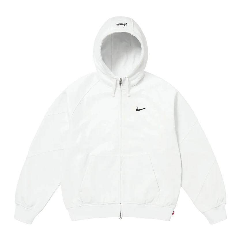 Supreme Nike Zip Up Hooded Sweatshirt White