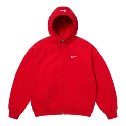 Supreme Nike Zip Up Hooded Sweatshirt Red
