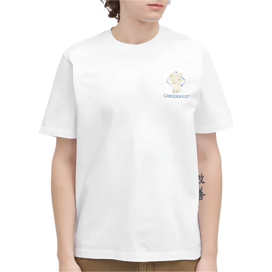 Casablanca Diamond Column T-Shirt White - Image 2
