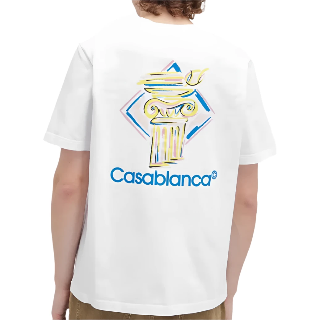 Casablanca Diamond Column T-Shirt White - Image 3