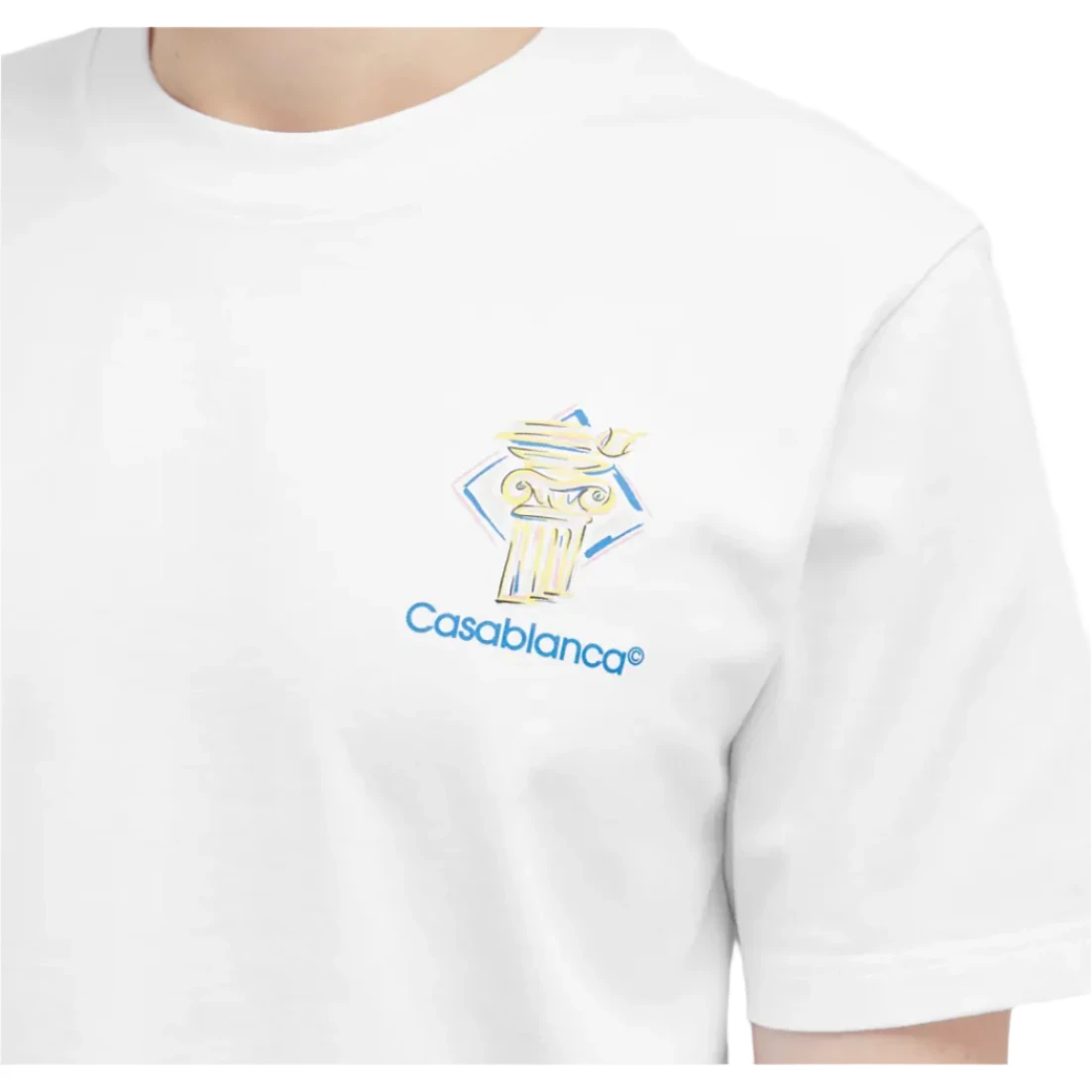 Casablanca Diamond Column T-Shirt White - Image 4