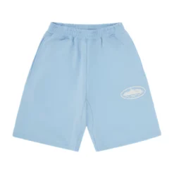 Corteiz Island Puff Print Sweatshort Baby Blue