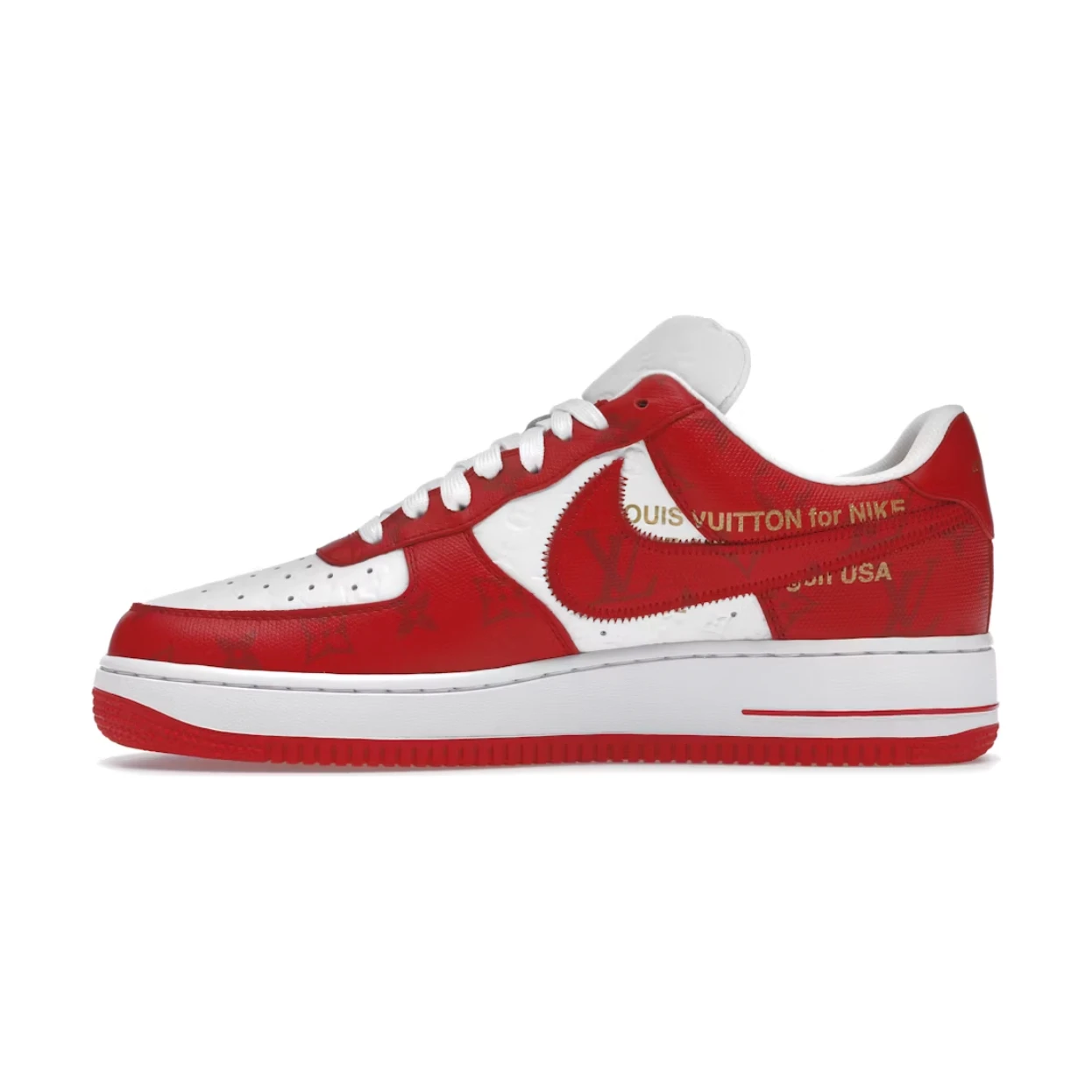 Louis Vuitton Nike Air Force 1 Low By Virgil Abloh White Red - Image 2