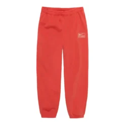 Stussy X Nike Pigment Dyed Fleece Sweatpants Habanero Red