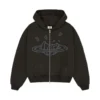 Broken Planet Zip Up Hoodie Soot Black