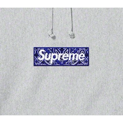 Supreme Bandana Box Logo Hooded Sweatshirt - Heather Grey - Image 2