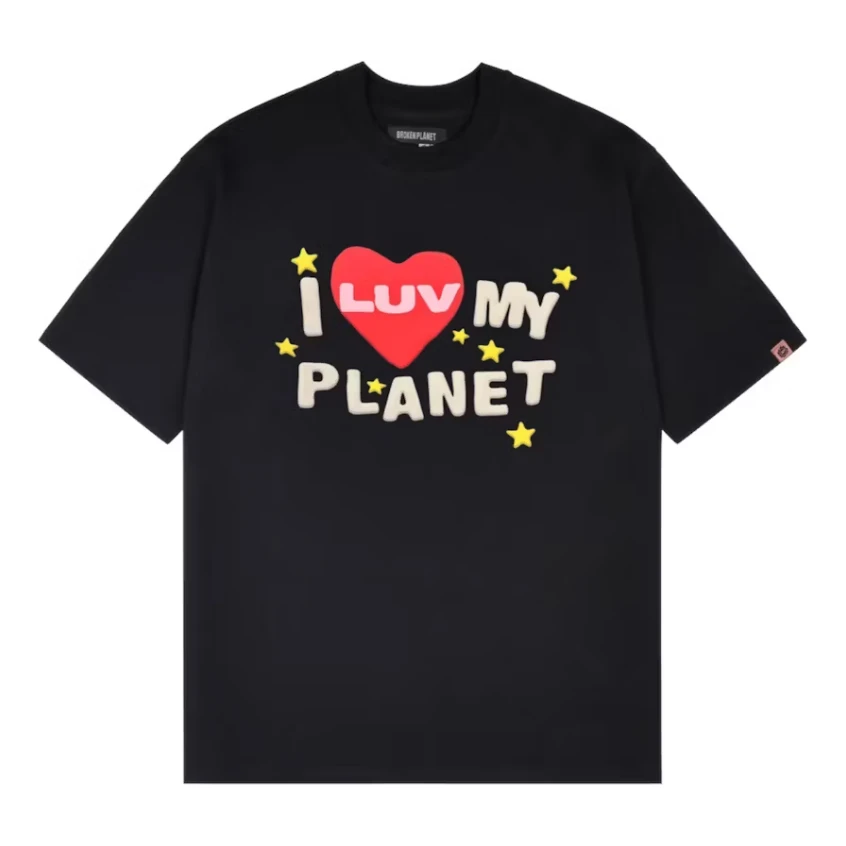 Broken Planet Luv My Planet T-shirt Midnight Black