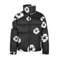Denim Tears Cotton Wreath Puffer Jacket Black