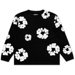 Denim Tears Long Sleeve Cotton Wreath T-shirt Black
