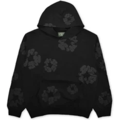 Denim Tears Cotton Wreath Hoodie Black Monochrome