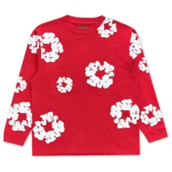 Denim Tears Long Sleeve Cotton Wreath T-shirt Red