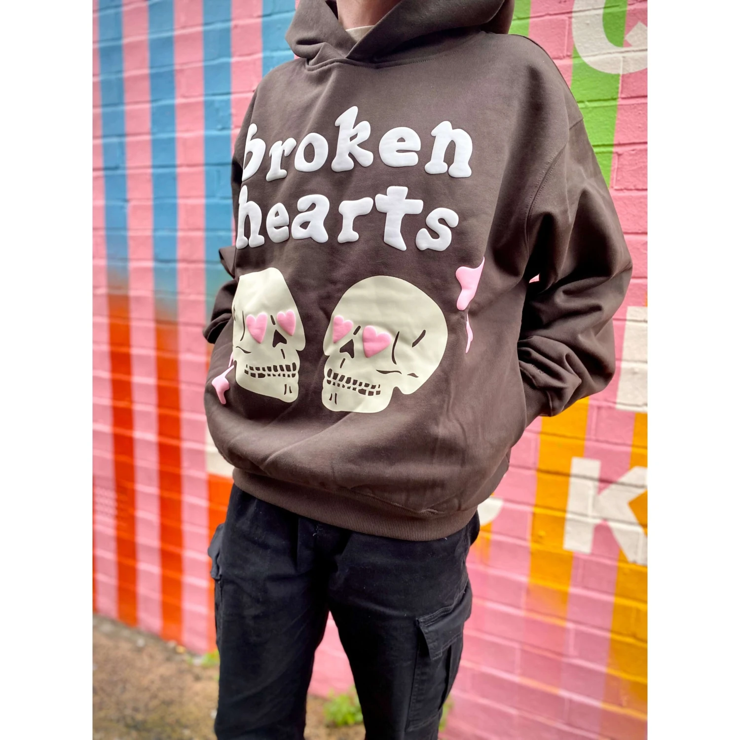 Broken Planet Market Broken Hearts Hoodie Brown - Image 2